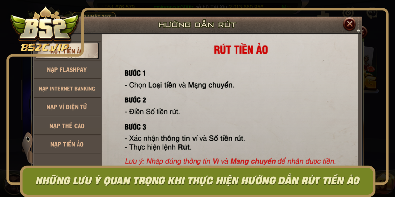 Nhung Luu Y Quan Trong Khi Thuc Hien Huong Dan Rut Tien Ao Tu B52Club0